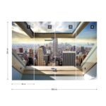 49648p8-3 new york panorama window njujork menhetn grad fototapeta foto tapeta 3d tapete fototapet